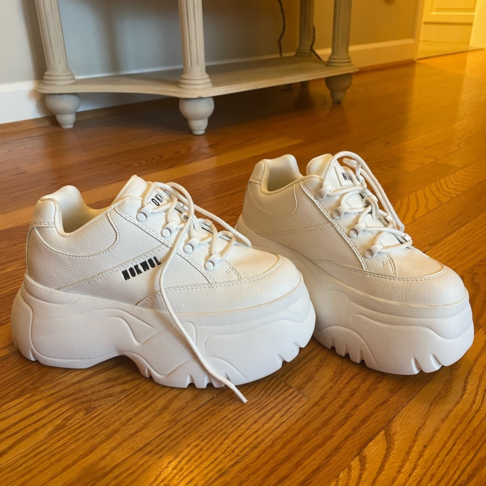 Nokwol Scripter White Platform Sneakers